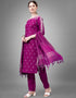 Traditional Function Wear Readymade Suit Collection Purple Cotton Blend Pant Straight Close-up View